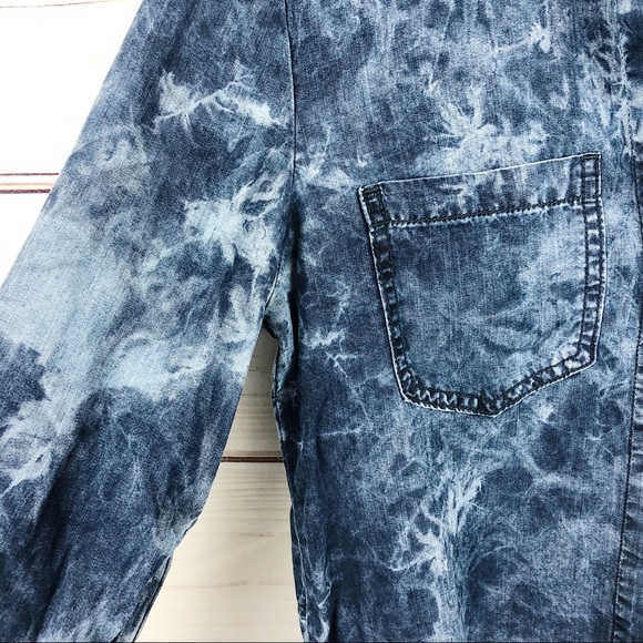 Chelsea & Violet Blue Tie Dye Split Back Shirt - Picture 4 of 7